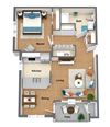 Sonador Floor Plan Sonador Floor Plan 825 Sq.Ft. at The Lusitano Apartments, Spokane, WA
